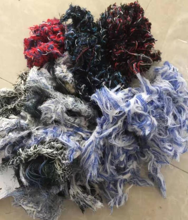 机拆杂色棉纱